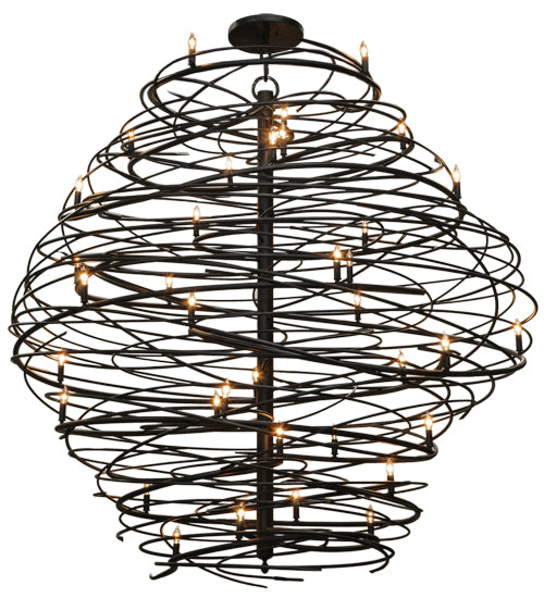 Meyda Lighting Cyclone 79" 36-Light Textured Black Chandelier