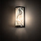 Meyda Lighting Cylinder 6" Craftsman Brown Blanco Swirl Wall Sconce With White Fused Shade Glass