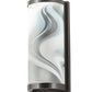 Meyda Lighting Cylinder 6" Craftsman Brown Blanco Swirl Wall Sconce With White Fused Shade Glass