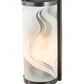 Meyda Lighting Cylinder 6" Craftsman Brown Blanco Swirl Wall Sconce With White Fused Shade Glass