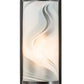 Meyda Lighting Cylinder 6" Craftsman Brown Blanco Swirl Wall Sconce With White Fused Shade Glass