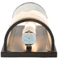 Meyda Lighting Cylinder 6" Craftsman Brown Blanco Swirl Wall Sconce With White Fused Shade Glass