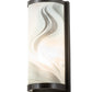 Meyda Lighting Cylinder 6" Craftsman Brown Blanco Swirl Wall Sconce With White Fused Shade Glass