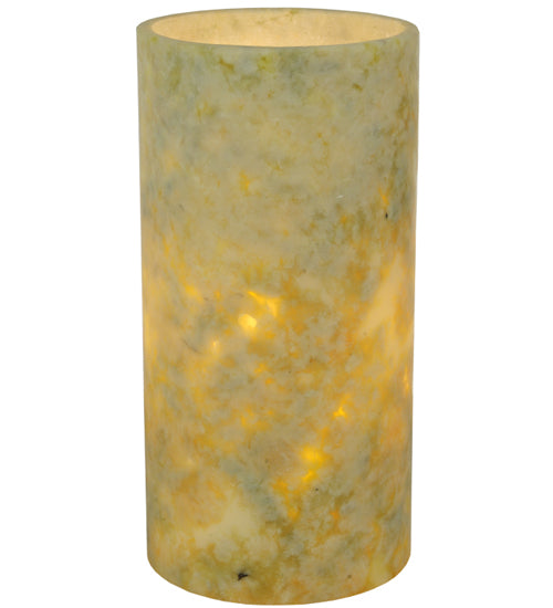 Meyda Lighting Cylindre 4" Light Green & White Jadestone Shade Glass