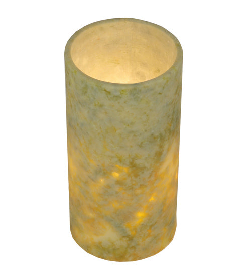 Meyda Lighting Cylindre 4" Light Green & White Jadestone Shade Glass