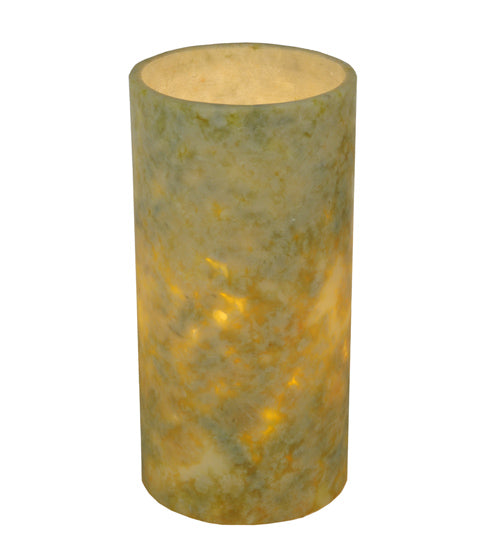 Meyda Lighting Cylindre 4" Light Green & White Jadestone Shade Glass