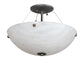 Meyda Lighting Cypola 15" 2-Light Brushed Nickel Flush Mount Light With White Angelwing Idalight Shade