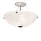 Meyda Lighting Cypola 15" 2-Light Brushed Nickel Flush Mount Light With White Angelwing Idalight Shade