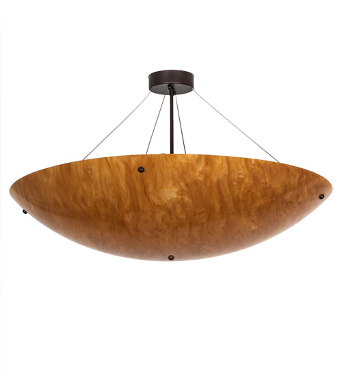 Meyda Lighting Cypola 214541 36" 6-Light Mahogany Bronze Inverted Pendant Light With Ambra Siena Idalight Shade