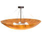 Meyda Lighting Cypola 214541 36" 6-Light Mahogany Bronze Inverted Pendant Light With Ambra Siena Idalight Shade
