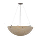 Meyda Lighting Cypola 24" 3-Light Brushed Nickel Inverted Pendant Light With Beige Sahara Taupe Idalight Shade
