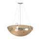 Meyda Lighting Cypola 24" 3-Light Brushed Nickel Inverted Pendant Light With Beige Sahara Taupe Idalight Shade