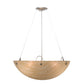 Meyda Lighting Cypola 24" 3-Light Brushed Nickel Inverted Pendant Light With Beige Sahara Taupe Idalight Shade