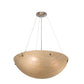 Meyda Lighting Cypola 24" 3-Light Brushed Nickel Inverted Pendant Light With Beige Sahara Taupe Idalight Shade