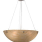 Meyda Lighting Cypola 24" 3-Light Brushed Nickel Inverted Pendant Light With Beige Sahara Taupe Idalight Shade
