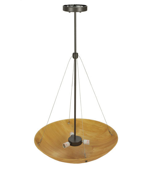 Meyda Lighting Cypola 24" 3-Light Timeless Bronze Inverted Pendant Light With Ambra Siena Idalight Shade