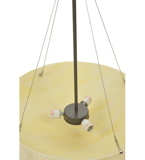 Meyda Lighting Cypola 24" 3-Light Timeless Bronze Inverted Pendant Light With Botticino Idalight Shade