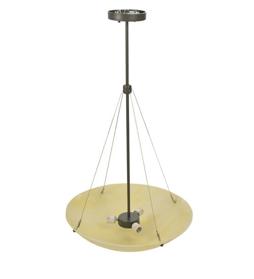 Meyda Lighting Cypola 24" 3-Light Timeless Bronze Inverted Pendant Light With Botticino Idalight Shade