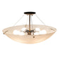 Meyda Lighting Cypola 24" 6-Light Antique Copper Semi-flush Mount Light With Beige Fleshtone Idalight Shade