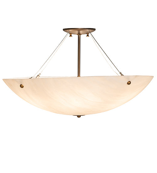 Meyda Lighting Cypola 24" 6-Light Antique Copper Semi-flush Mount Light With Beige Fleshtone Idalight Shade
