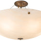 Meyda Lighting Cypola 24" 6-Light Antique Copper Semi-flush Mount Light With Beige Fleshtone Idalight Shade