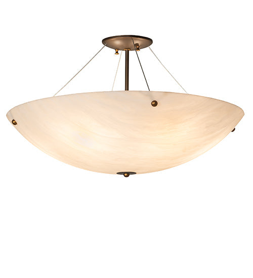 Meyda Lighting Cypola 24" 6-Light Antique Copper Semi-flush Mount Light With Beige Fleshtone Idalight Shade