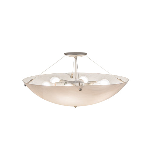 Meyda Lighting Cypola 24" 6-Light Nickel Flush Mount Light With Whitestone Idalight Shade Glass