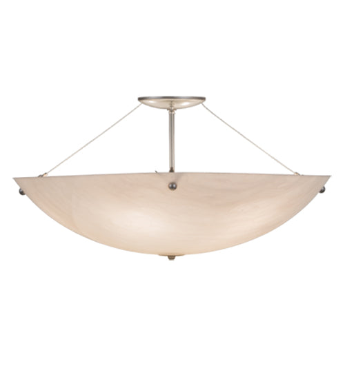 Meyda Lighting Cypola 24" 6-Light Nickel Flush Mount Light With Whitestone Idalight Shade Glass