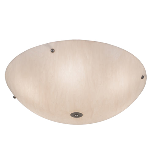 Meyda Lighting Cypola 24" 6-Light Nickel Flush Mount Light With Whitestone Idalight Shade Glass
