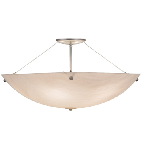 Meyda Lighting Cypola 248028 24" 6-Light Nickel Flush Mount Light With Whitestone Idalight Shade