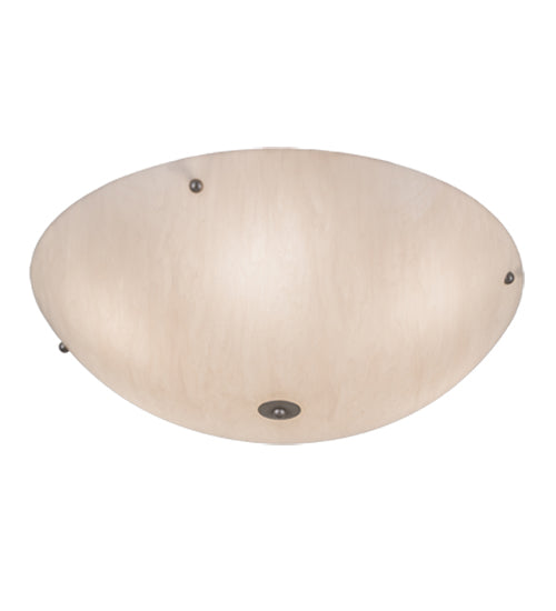 Meyda Lighting Cypola 248028 24" 6-Light Nickel Flush Mount Light With Whitestone Idalight Shade
