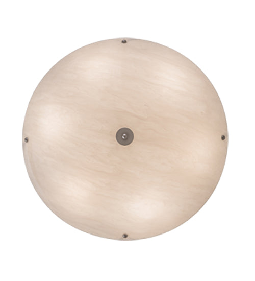 Meyda Lighting Cypola 248028 24" 6-Light Nickel Flush Mount Light With Whitestone Idalight Shade