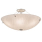 Meyda Lighting Cypola 248028 24" 6-Light Nickel Flush Mount Light With Whitestone Idalight Shade