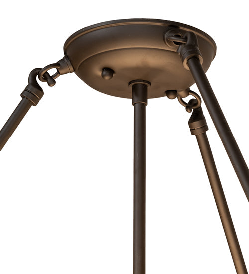 Meyda Lighting Cypola 27" 5-Light Oil Rubbed Bronze Semi-flush Mount Light With Beige Fleshtone Idalight Shade