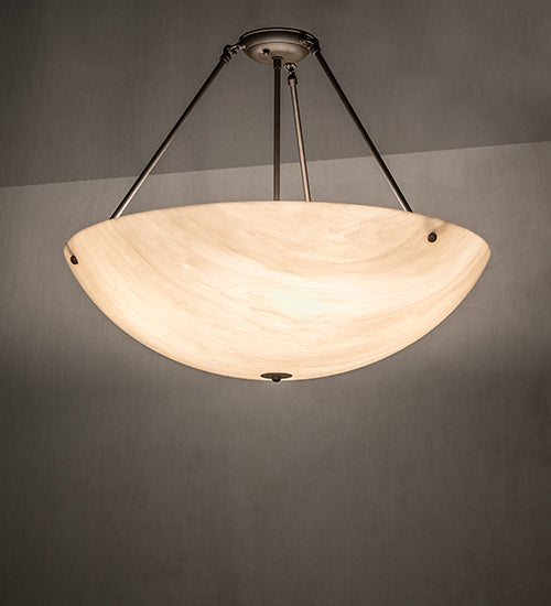 Meyda Lighting Cypola 27" 5-Light Oil Rubbed Bronze Semi-flush Mount Light With Beige Fleshtone Idalight Shade