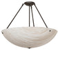 Meyda Lighting Cypola 27" 5-Light Oil Rubbed Bronze Semi-flush Mount Light With Beige Fleshtone Idalight Shade