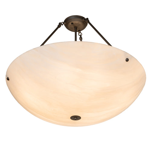 Meyda Lighting Cypola 27" 5-Light Oil Rubbed Bronze Semi-flush Mount Light With Beige Fleshtone Idalight Shade