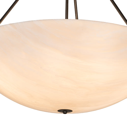 Meyda Lighting Cypola 27" 5-Light Oil Rubbed Bronze Semi-flush Mount Light With Beige Fleshtone Idalight Shade