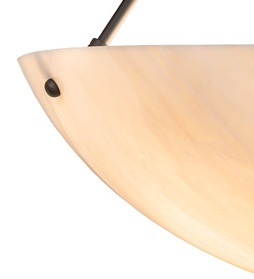 Meyda Lighting Cypola 27" 5-Light Oil Rubbed Bronze Semi-flush Mount Light With Beige Fleshtone Idalight Shade