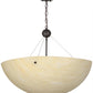Meyda Lighting Cypola 30" 3-Light LED Oil Rubbed Bronze Inverted Pendant Light With Beige Sahara Taupe Shade Glass