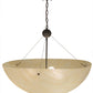 Meyda Lighting Cypola 30" 3-Light LED Oil Rubbed Bronze Inverted Pendant Light With Beige Sahara Taupe Shade Glass
