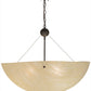 Meyda Lighting Cypola 30" 3-Light LED Oil Rubbed Bronze Inverted Pendant Light With Beige Sahara Taupe Shade Glass