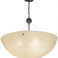 Meyda Lighting Cypola 30" 3-Light LED Oil Rubbed Bronze Inverted Pendant Light With Beige Sahara Taupe Shade Glass