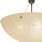 Meyda Lighting Cypola 30" 3-Light LED Oil Rubbed Bronze Inverted Pendant Light With Beige Sahara Taupe Shade Glass