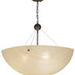 Meyda Lighting Cypola 30" 3-Light LED Oil Rubbed Bronze Inverted Pendant Light With Beige Sahara Taupe Shade Glass