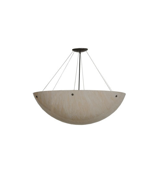 Meyda Lighting Cypola 30" 4-Light Timeless Bronze Inverted Pendant Light With Fleshtone Idalight Shade Glass