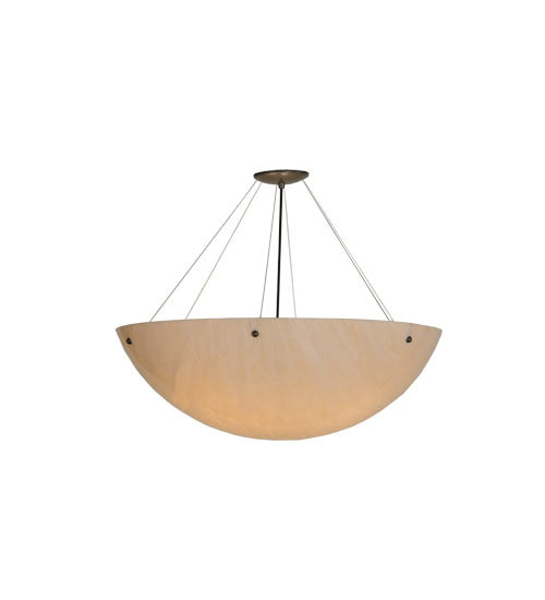 Meyda Lighting Cypola 30" 4-Light Timeless Bronze Inverted Pendant Light With Fleshtone Idalight Shade Glass