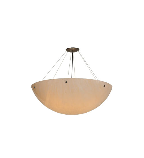 Meyda Lighting Cypola 30" 4-Light Timeless Bronze Inverted Pendant Light With Fleshtone Idalight Shade Glass
