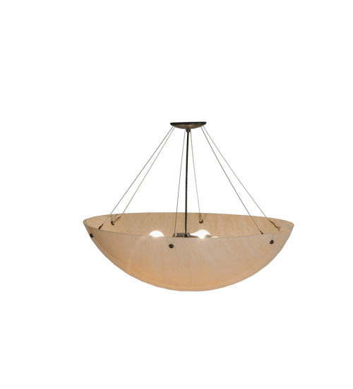 Meyda Lighting Cypola 30" 4-Light Timeless Bronze Inverted Pendant Light With Fleshtone Idalight Shade Glass