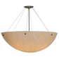 Meyda Lighting Cypola 30" 4-Light Timeless Bronze Inverted Pendant Light With Fleshtone Idalight Shade Glass